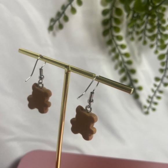 ❤️ FREE Bear Love Bow Animal Girly Drop Pop Art Artsy Kids Chic Hip Earrings - Picture 2 of 8